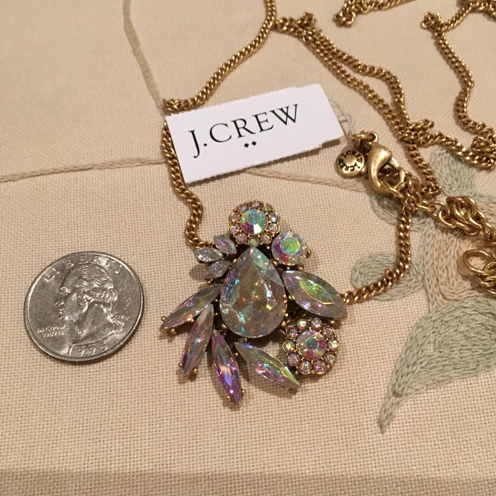 Sale J CREW CLEAR CRYSTAL PENDANT NWT - Picture 6 of 8